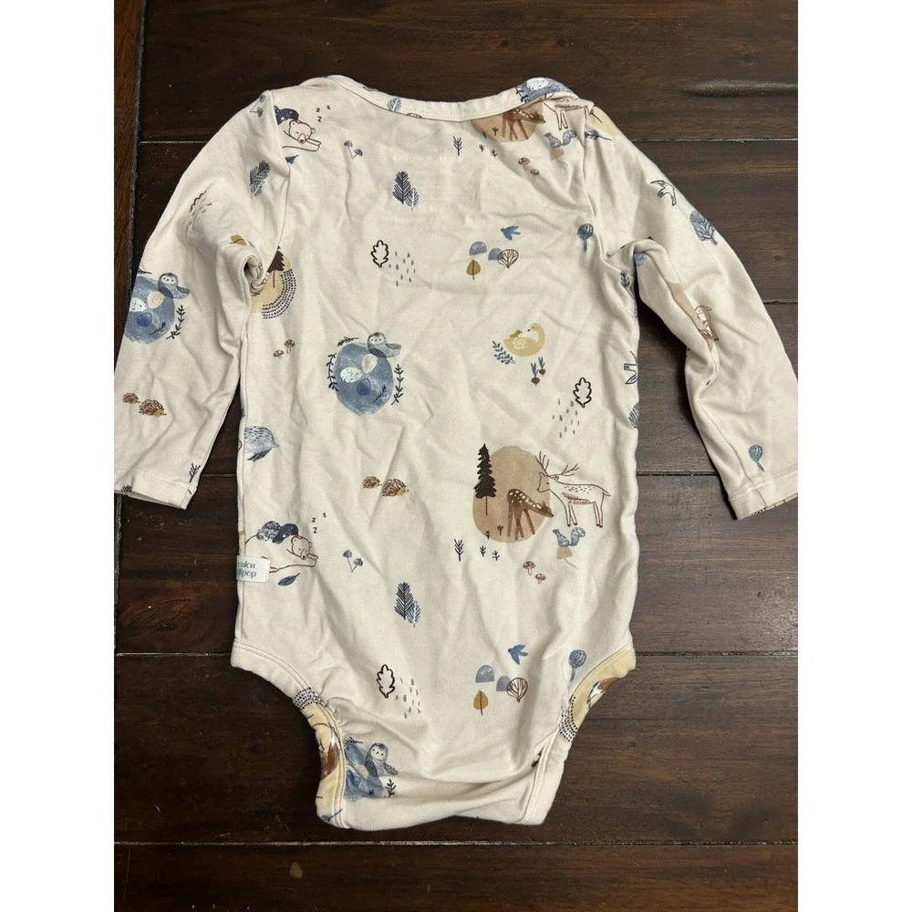 Loulou Lollipop Infant Bodysuit 12-18 Months Bears Fox Organic Cotton Baby